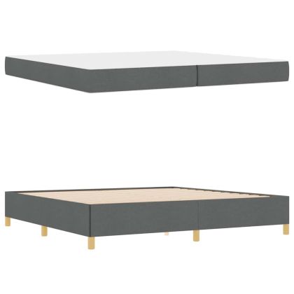 Рамка за легло с матрак Тъмен сив 200 x 200 cm текстил