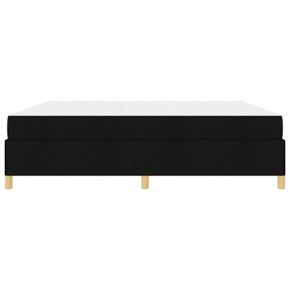 Рамка за легло с матрак Черно 200 x 200 cm текстил