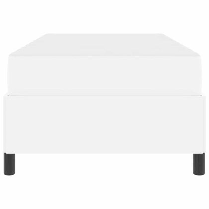 Рамка за легло с матрак Бяло 100 x 200 cm текстил