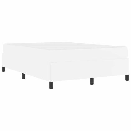 Рамка за легло с матрак Бяло 160 x 200 cm текстил