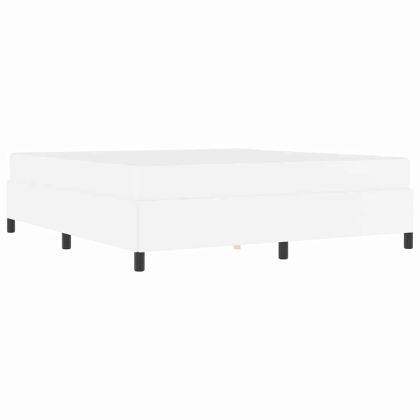 Рамка за легло с матрак Бяло 180 x 200 cm текстил