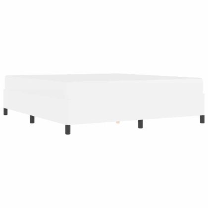 Рамка за легло с матрак Бяло 180 x 200 cm текстил
