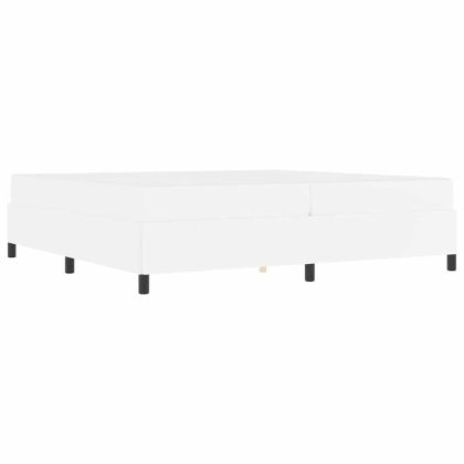 Рамка за легло с матрак Бяло 200 x 200 cm текстил