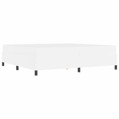 Рамка за легло с матрак Бяло 200 x 200 cm текстил