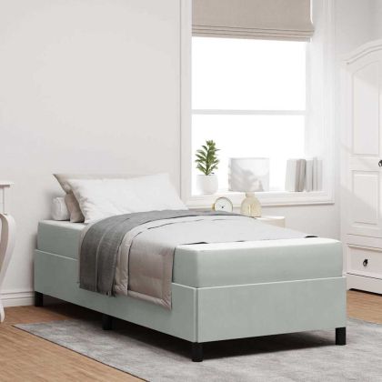 Рамка за легло с матрак Светлосиво 80 x 200 cm текстил