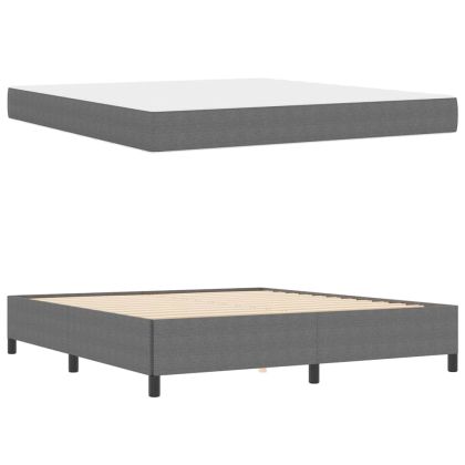 Рамка за легло с матрак Светлосиво 180 x 200 cm текстил