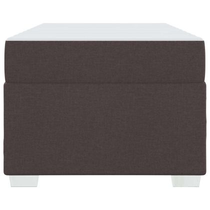 Рамка за легло с матрак Тъмен кафяв 90 x 200 cm текстил