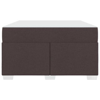 Рамка за легло с матрак Тъмен кафяв 120 x 200 cm текстил