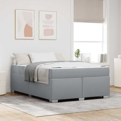 Рамка за легло с матрак Светлосиво 140 x 200 cm текстил