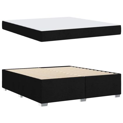 Рамка за легло с матрак Черно 180 x 200 cm текстил