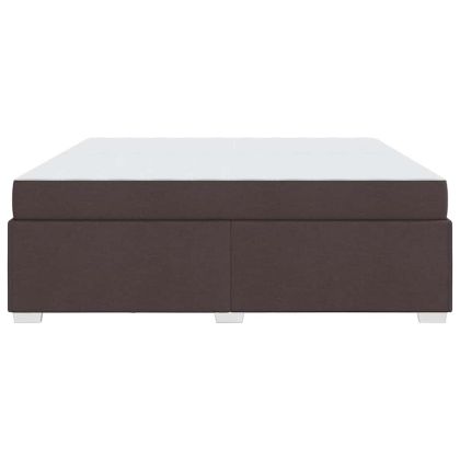 Рамка за легло с матрак Тъмен кафяв 200 x 200 cm текстил