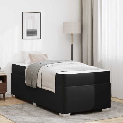 Рамка за легло с матрак Черно 90 x 200 cm текстил