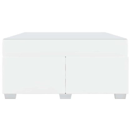 Рамка за легло с матрак Бяло 140 x 200 cm текстил