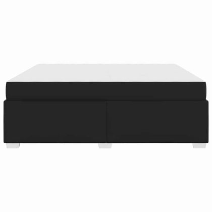 Рамка за легло с матрак Черно 180 x 200 cm текстил