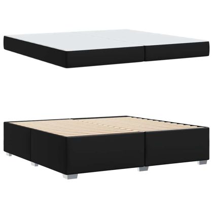 Рамка за легло с матрак Черно 200 x 200 cm текстил