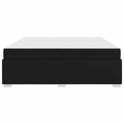 Рамка за легло с матрак Черно 200 x 200 cm текстил