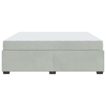 Рамка за легло с матрак с матрак Светлосиво 180 x 200 cm Кадифе