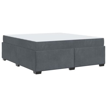 Рамка за легло с матрак Тъмен сив 180 x 200 cm текстил