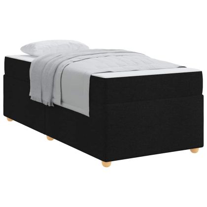Рамка за легло с матрак Черно 100 x 200 cm текстил