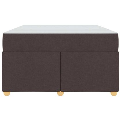 Рамка за легло с матрак Тъмен кафяв 120 x 190 cm текстил