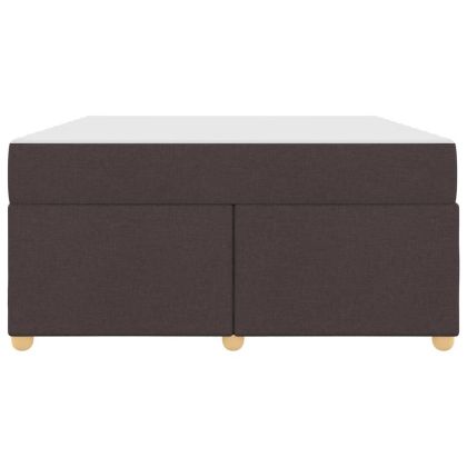 Рамка за легло с матрак Тъмен кафяв 160 x 200 cm текстил