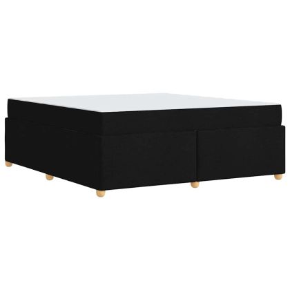Рамка за легло с матрак Черно 180 x 200 cm текстил