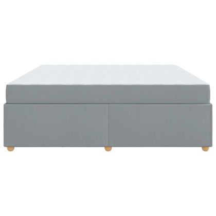 Рамка за легло с матрак Светлосиво 200 x 200 cm текстил