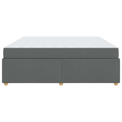 Рамка за легло с матрак Тъмен сив 200 x 200 cm текстил