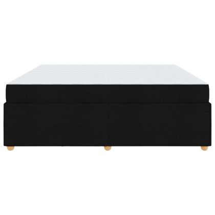 Рамка за легло с матрак Черно 200 x 200 cm текстил