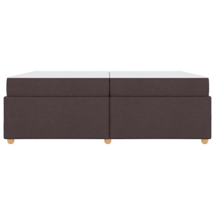 Рамка за легло с матрак Тъмен кафяв 200 x 200 cm текстил