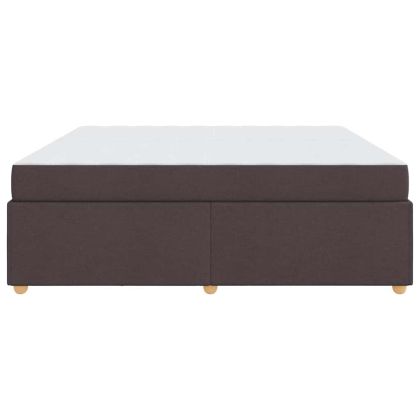 Рамка за легло с матрак Тъмен кафяв 200 x 200 cm текстил