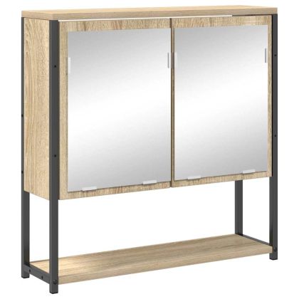 Комплект мебели за баня с рафт 4 pcs Сонома дъб Инженерно дърво