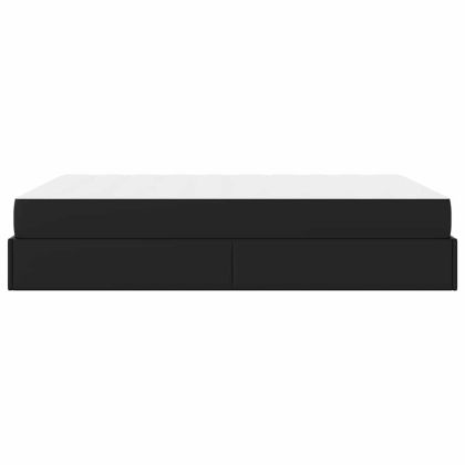 Рамка за легло с матрак Черно 140 x 190 cm Изкуствена кожа