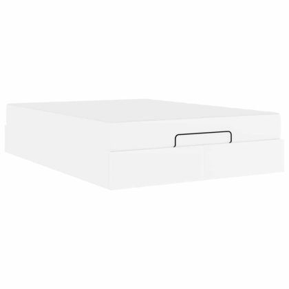 Рамка за легло с матрак Чисто бяло 140 x 200 cm Изкуствена кожа