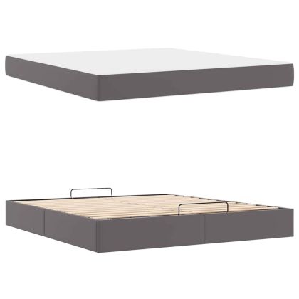Рамка за легло с матрак Сив 180 x 200 cm Изкуствена кожа