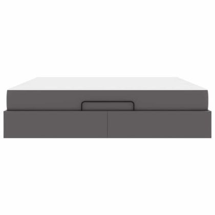 Рамка за легло с матрак Сив 180 x 200 cm Изкуствена кожа