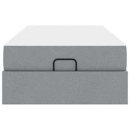 Рамка за легло с матрак Светлосиво 100 x 200 cm текстил