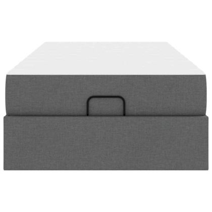 Рамка за легло с матрак Тъмносив 100 x 200 cm текстил