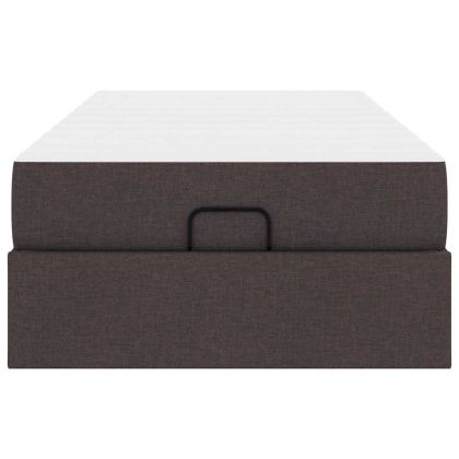 Рамка за легло с матрак Тъмнокафяв 100 x 200 cm текстил