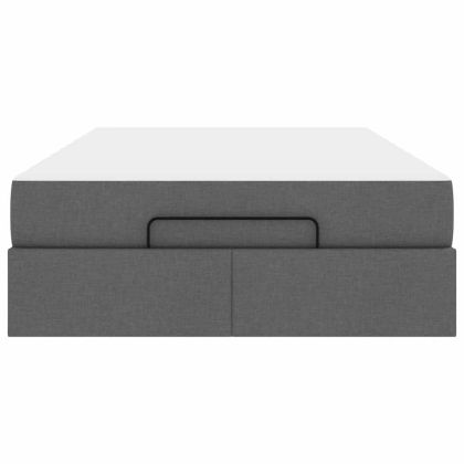 Рамка за легло с матрак Тъмносив 120 x 200 cm текстил