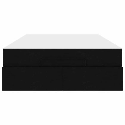 Рамка за легло с матрак Черно 120 x 200 cm текстил