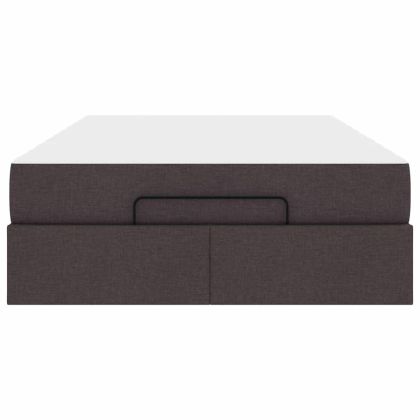 Рамка за легло с матрак Тъмнокафяв 120 x 200 cm текстил