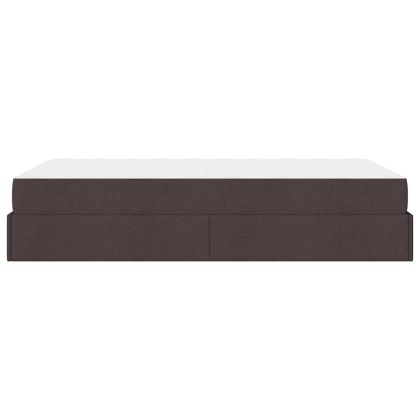 Рамка за легло с матрак Тъмнокафяв 120 x 200 cm текстил