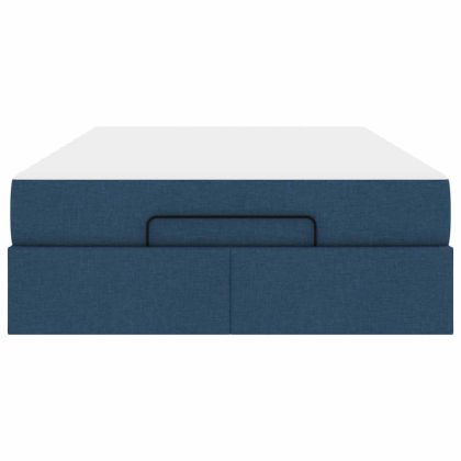 Рамка за легло с матрак Синьо 120 x 200 cm текстил