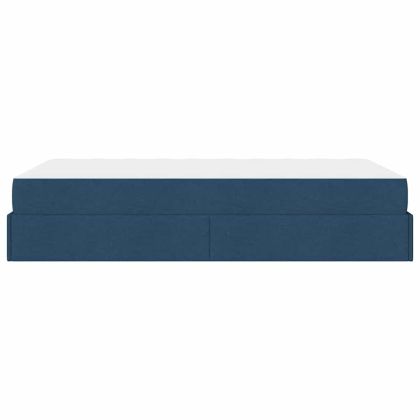 Рамка за легло с матрак Синьо 120 x 200 cm текстил