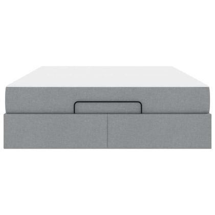Рамка за легло с матрак Светлосиво 140 x 190 cm текстил