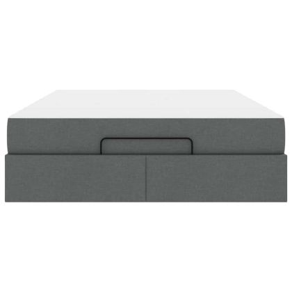 Рамка за легло с матрак Тъмносив 140 x 190 cm текстил