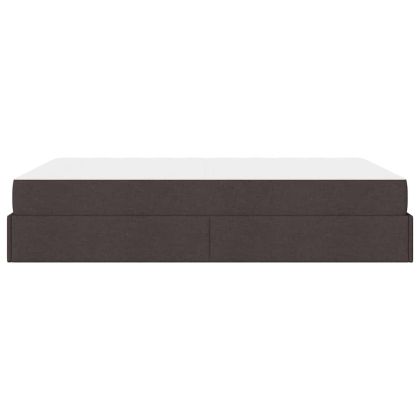 Рамка за легло с матрак Тъмнокафяв 140 x 200 cm текстил