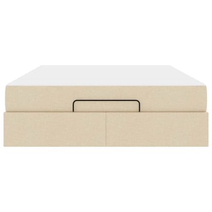 Рамка за легло със съхранение Крем 140 x 200 cm текстил