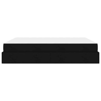 Рамка за легло със съхранение Черно 180 x 200 cm текстил